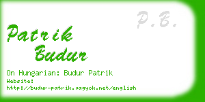 patrik budur business card